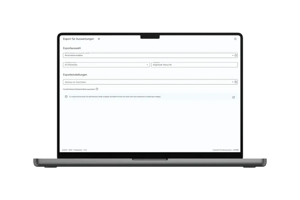Exportfunktion im Auswertungen-Plus-Modul