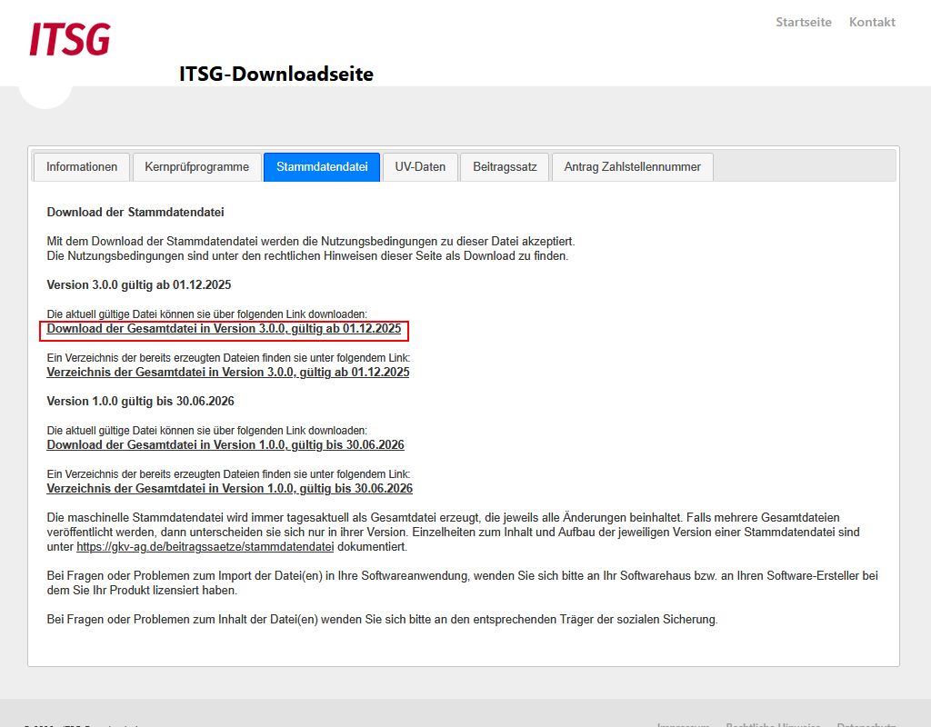 Download der Krankenkassen-DAtei