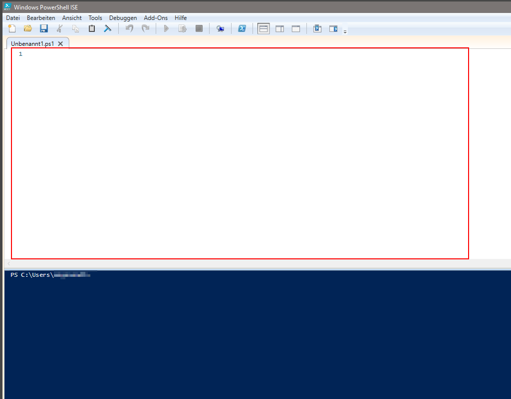 Eingabebereich in Micrsosoft Powershell