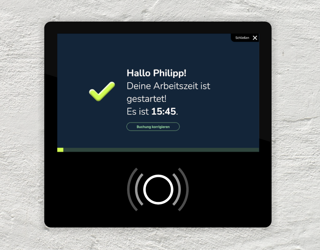 Start der Arbeitszeit am GO Terminal