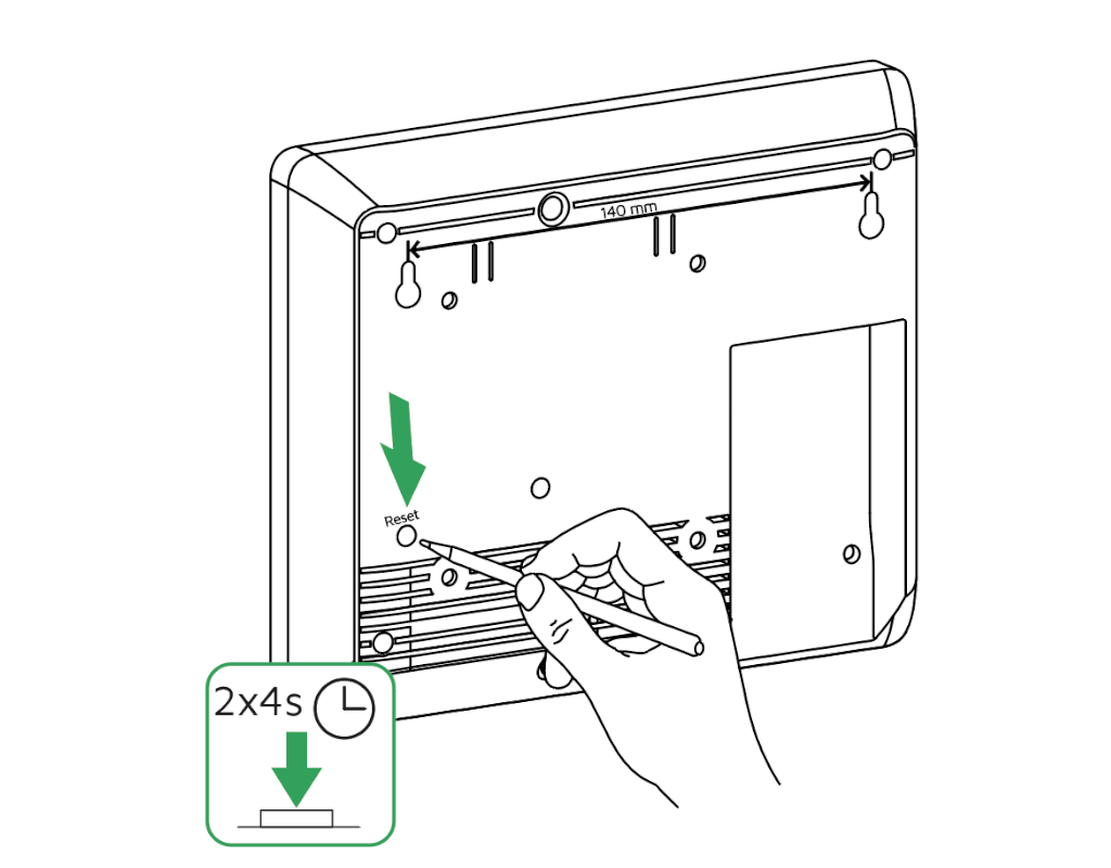 Reset-Vorgang am Timemaster Terminal GO