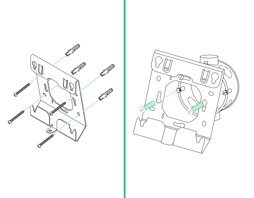 Montagemöglichkeiten des Wandhalters